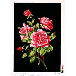 canevas penelope antique branche de roses 30x40cm