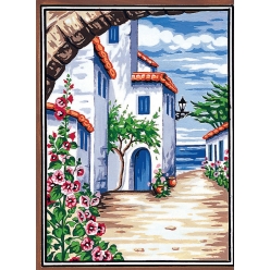 canevas penelope antique au loin la mer 30x40cm