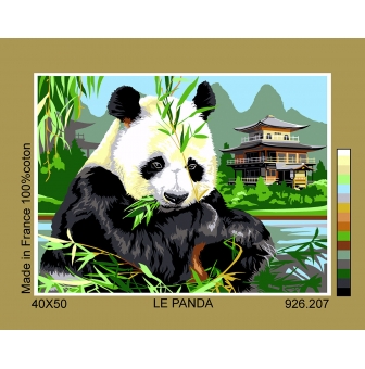 canevas antique panda 40x50cm