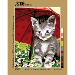 canevas antique un petit coin de parapluie 40x50cm