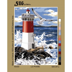 canevas antique le phare 40x50cm