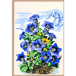 canevas antique fleurs des montagnes violettes 30x40cm