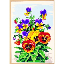canevas antique les pensees 30x40cm