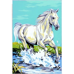 canevas antique cheval blanc 30x40cm