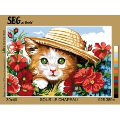 canevas antique sous le chapeau 30x40cm