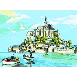 canevas antique le mont st michel 45x60cm