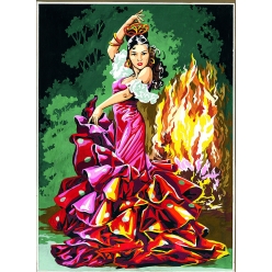 canevas antique danse de nuit 45x60cm