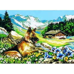 canevas antique vue sur la vallee 45x60cm