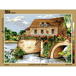 canevas antique le moulin vermon 45x60cm