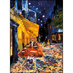 canevas antique terrasse de cafe 45x60cm