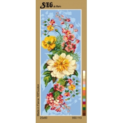 canevas antique bouquet 25x60cm