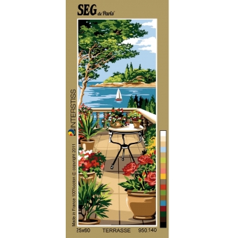 canevas antique terrasse 25x60cm