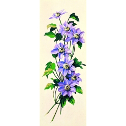 canevas antique les clematites 25x60cm