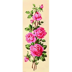 canevas antique roses roses 25x60cm