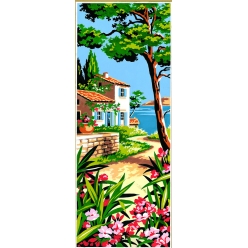 canevas antique mas provencal 25x60cm