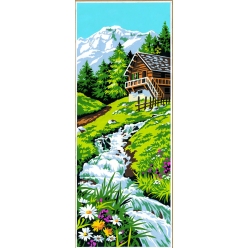 canevas antique le chalet 25x60cm