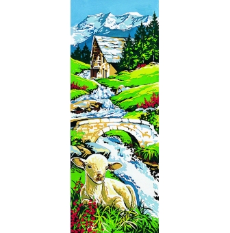 canevas antique l agneau 25x60cm