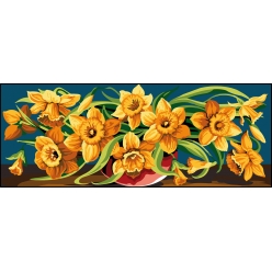 canevas antique debordement de jonquilles 25x60cm