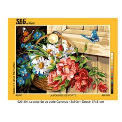 canevas antique la poignee de porte 45x60cm