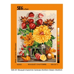 canevas antique bouquet d automne 40x50cm