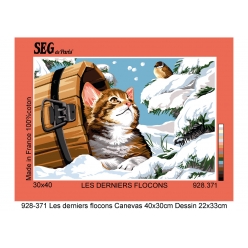 canevas antique les derniers flocons 30x40cm