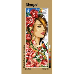 canevas penelope antique reve rose 25x60cm