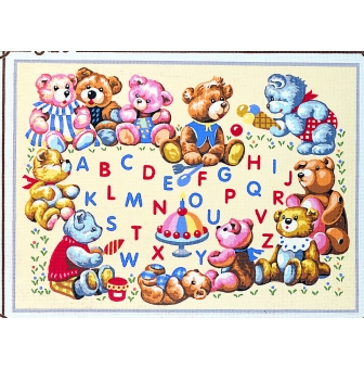 canevas antique nounours party 45x60cm