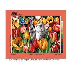 canevas seg canevas dans les tulipes 40x50 cm