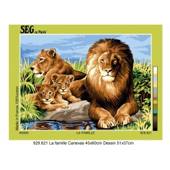 canevas seg la famille 45 x 60 cm