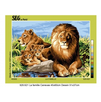 canevas seg la famille 45 x 60 cm
