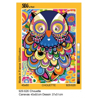 canevas seg chouette 45 x 60 cm