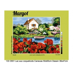 canevas margot le lac aux coquelicots 50x65 cm