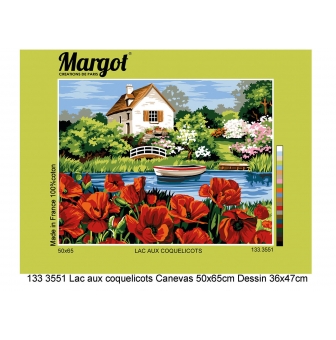 canevas margot le lac aux coquelicots 50x65 cm