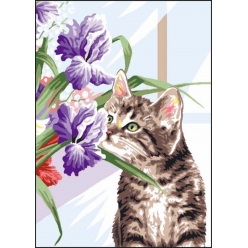 canevas antique le chat 32x50cm