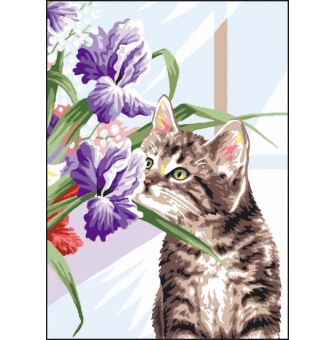 canevas antique le chat 32x50cm