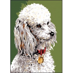 canevas antique caniche 32x50cm