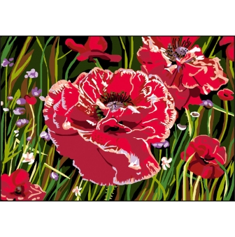 canevas antique les coquelicots 32x50cm