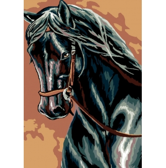 canevas antique cheval 32x50cm