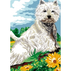 canevas antique westie 32x50 cm