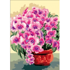 canevas antique bouquet de pensees 32x50 cm