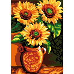 canevas antique les tournesols 32x50 cm