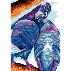 canevas antique pigeons 32x50 cm