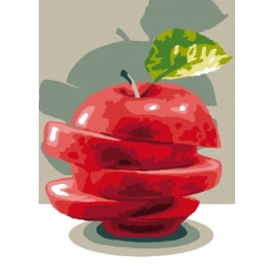 canevas antique pomme a croquer 32x50 cm