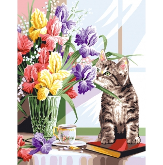 canevas antique les iris 50x65cm