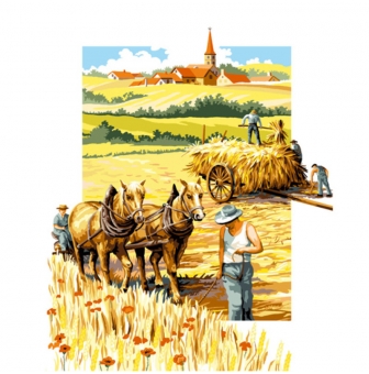canevas antique ma campagne 50x65cm