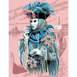 canevas antique carnaval de venise 50x65cm