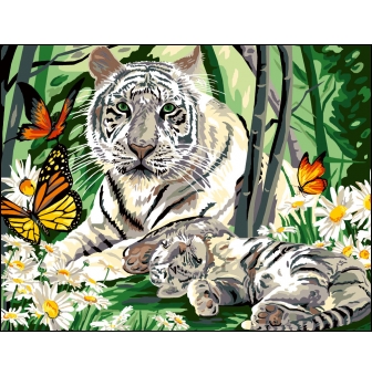 canevas antique un petit coin de paradis 50x65cm