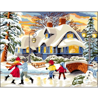 canevas antique le conte d hiver 50x65cm