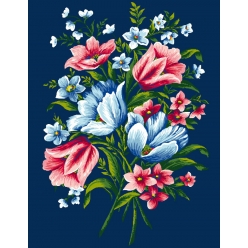canevas antique 50x65 cm petit bouquet