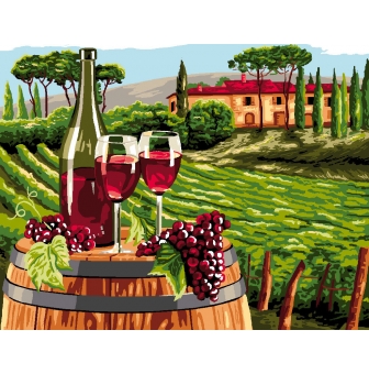 canevas antique 50x65 cm le vignoble
